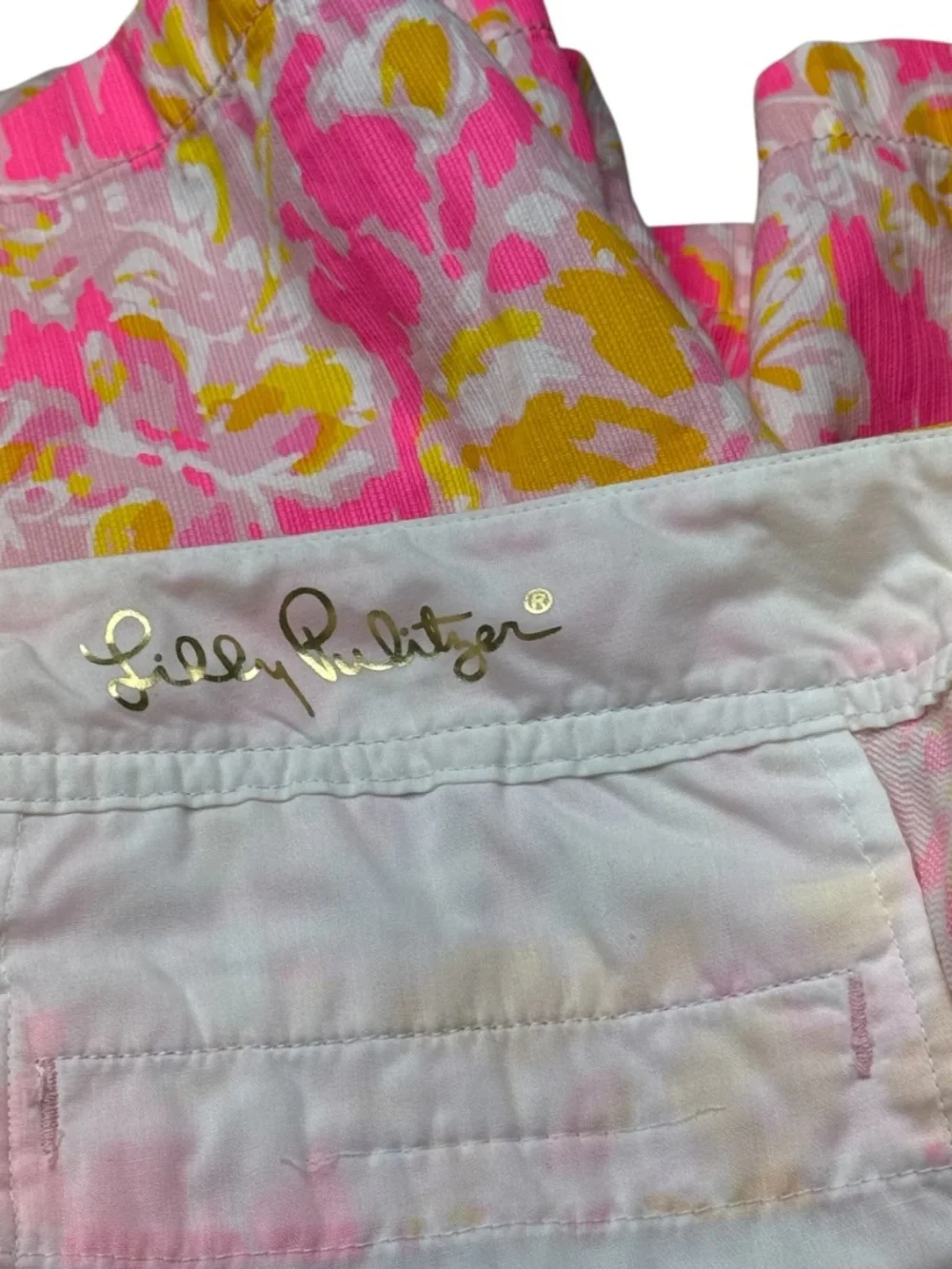 Lilly Pulitzer The Callahan Bright Pink & Yellow Floral Shorts Sz 14